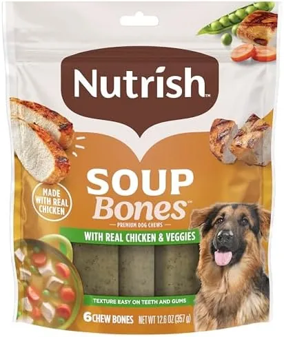 nutrish soup bones chicken dog chews 126 oz bag 6 treats rachael ray